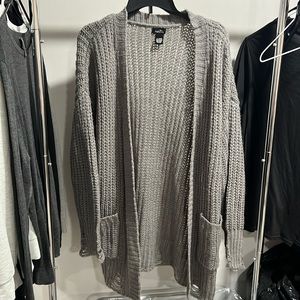 Grey distressed cardigan